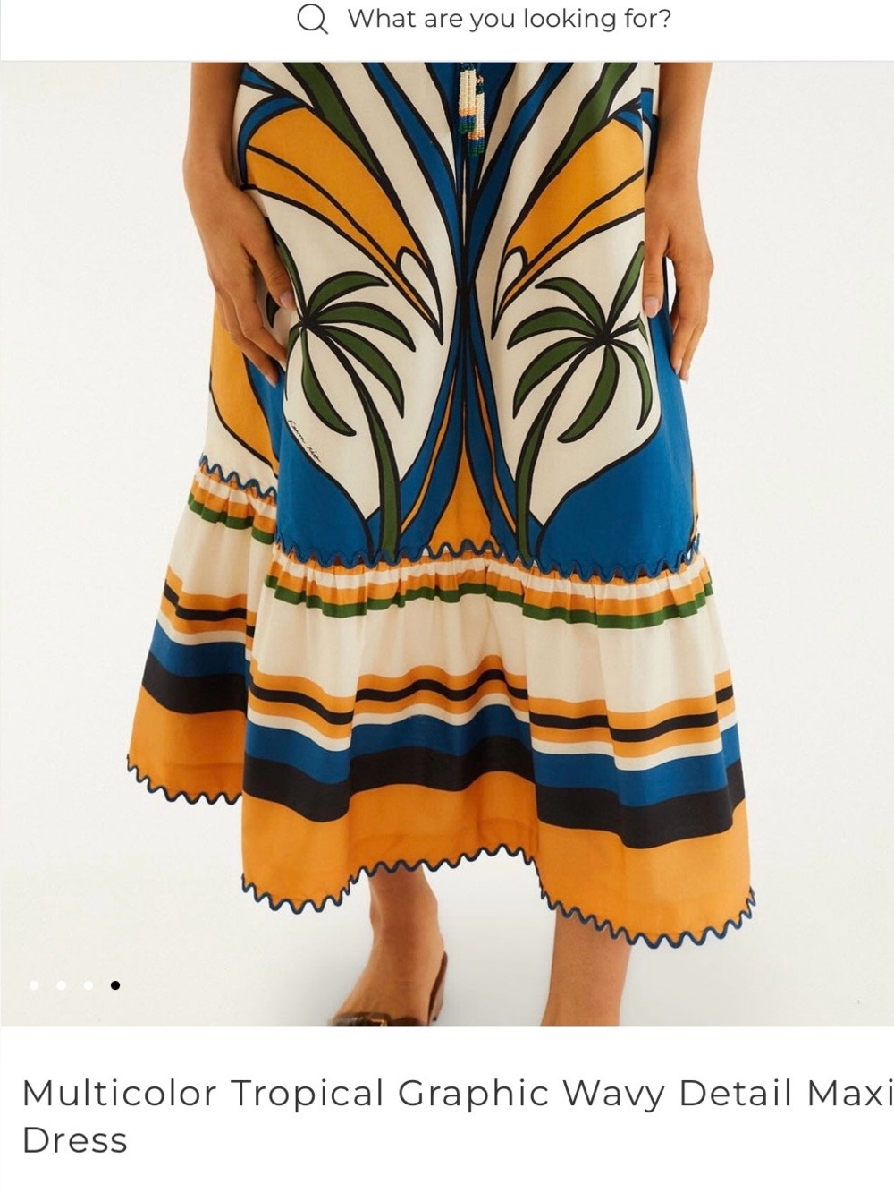 Farm Rio - Tropical Graphic Maxi Skirt in Blue & Yellow/Orange